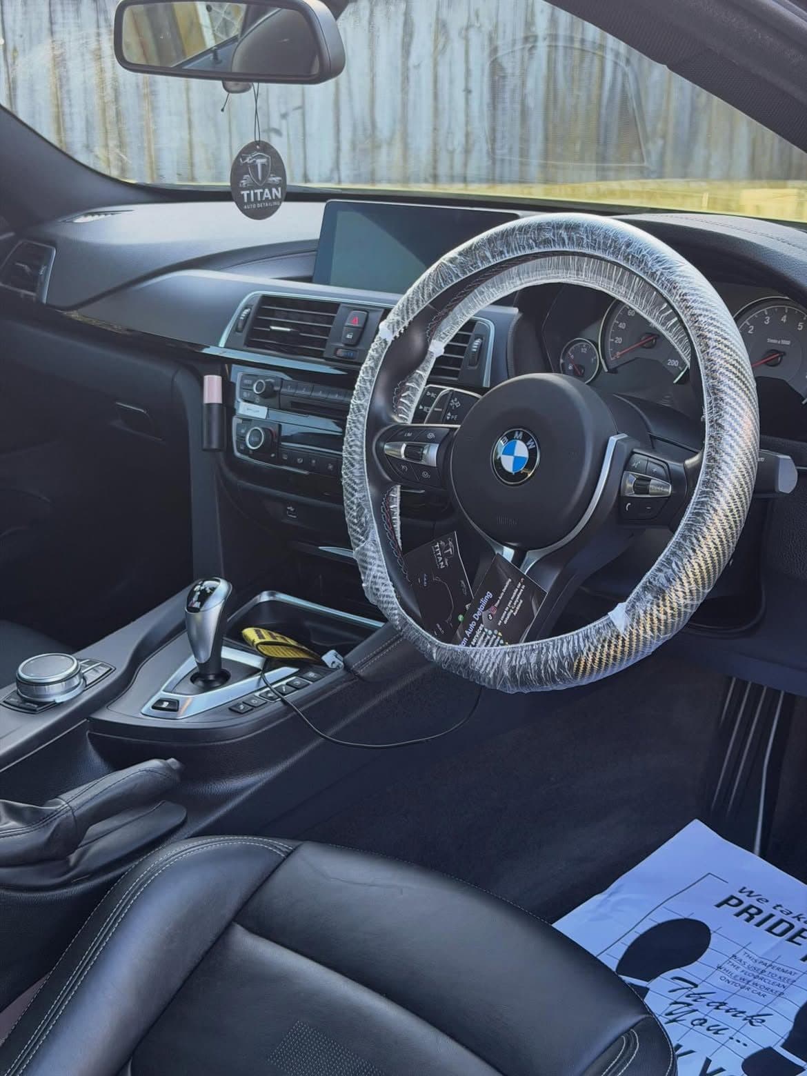 BMW interior detailed by Titan Auto Detailing, ready for handover