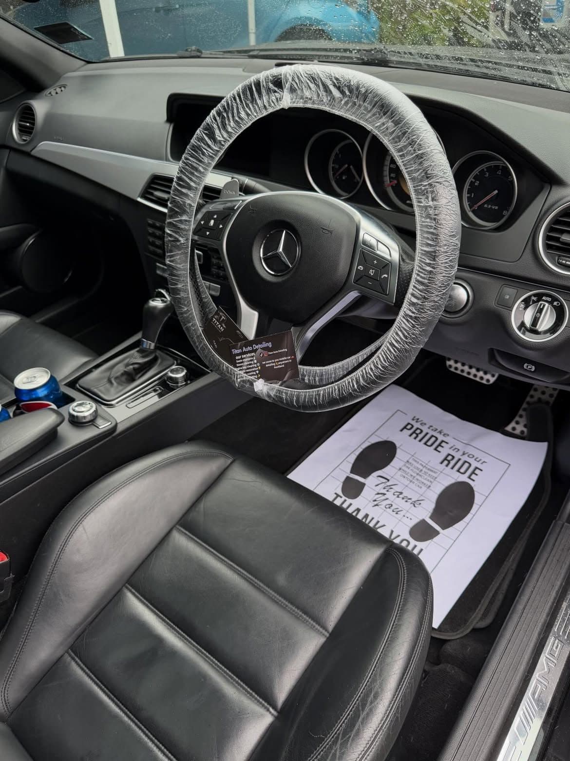 Mercedes interior detailed by Titan Auto Detailing at a customer address in Auckland